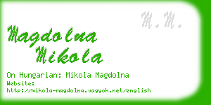 magdolna mikola business card